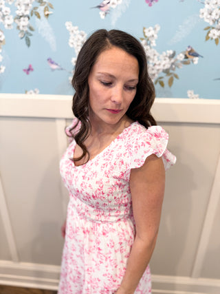 Meadow Daydream Midi Dress in Pink