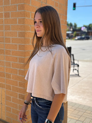 Mineral Washed Cropped Tee
