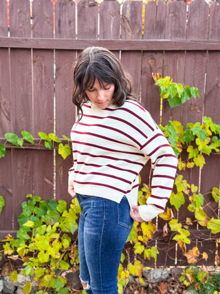 Bordeaux Stripe Sweater