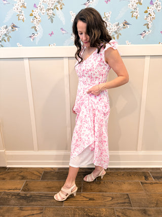 Meadow Daydream Midi Dress in Pink