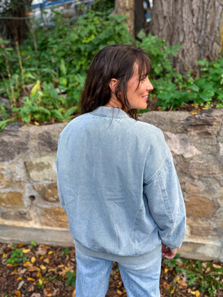 Skyline Denim Bomber Jacket