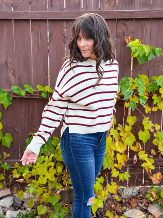 Bordeaux Stripe Sweater