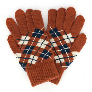 Argyle Knit Gloves