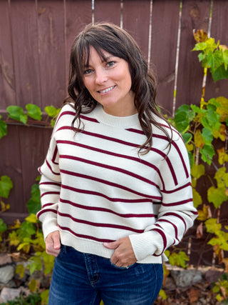 Bordeaux Stripe Sweater