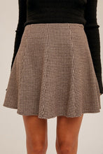 Load image into Gallery viewer, Brushed Knit Hound Tooth Mini Skirt
