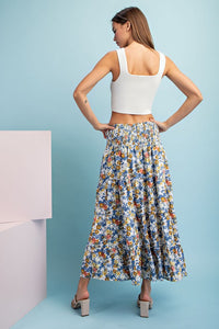 Floral Front Slit Maxi Skirt
