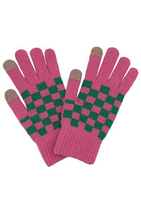 Two Tone Checkered Gloves