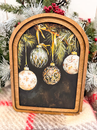 Arch Top Christmas Village Framed Art