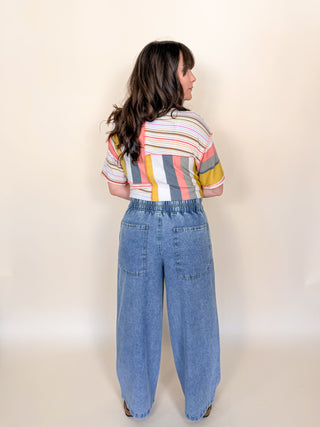 Patchwork Stripe Relaxed Tee