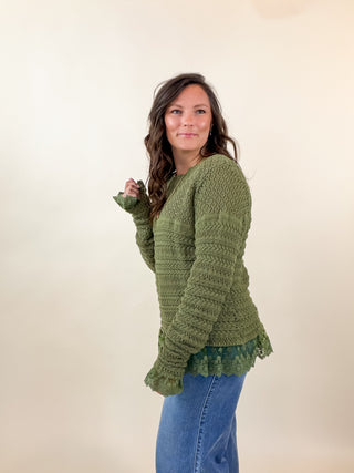 Meadowlark Lace-Inset Sweater