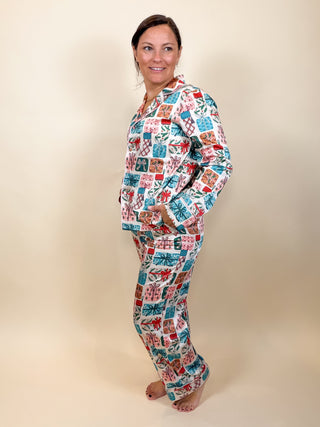Wrapped in Joy Satin Pajama Set
