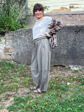 Braided Tie Barrel Pants