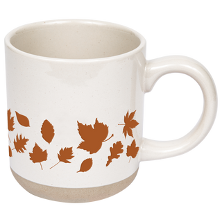 Orange Leaves Stoneware Coffee Mug - Fall Decor