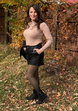 Vegan Leather High Waisted Shorts