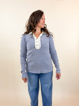After Class Striped Henley