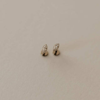 Zoe Marquise Diamond Flat Back Studs
