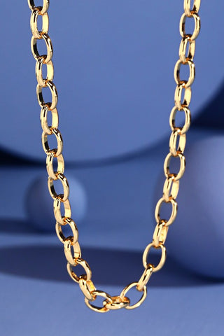 18K Gold Plated Oval Chain Link Necklace