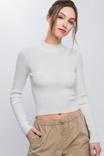 Load image into Gallery viewer, Mock Neck Ribbed Sweater Top
