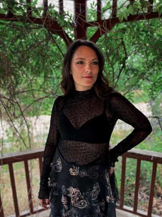 Shadow Bloom Mesh Top