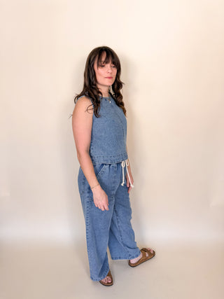 Langley Wide Leg Denim Pants