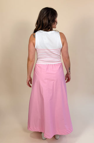 Sweet Escape Mixed Media Midi Dress