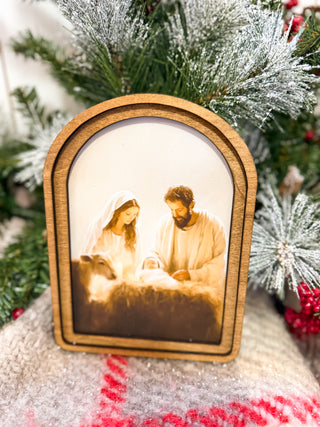 Arch Top Christmas Highland Framed Art