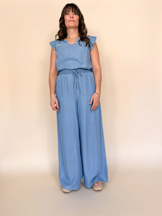 Marlowe Chambray Wide Leg Pant