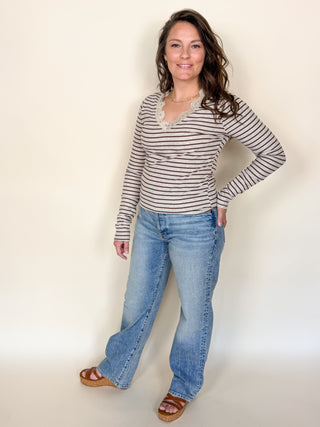 Study Session Lace Rib Top