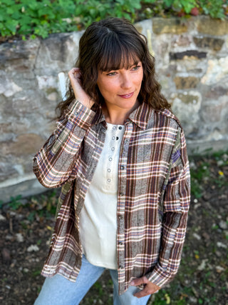 Frayed Plaid Button Down