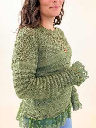 Meadowlark Lace-Inset Sweater