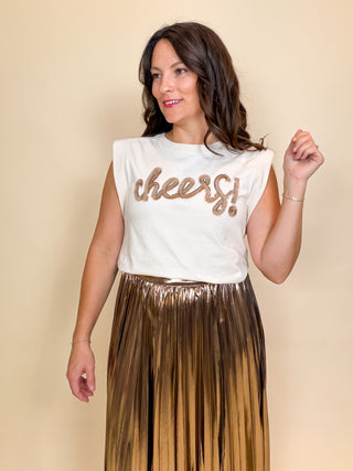 Cheers Embroidered Tee