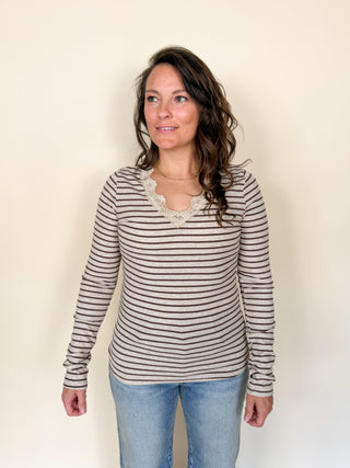 Study Session Lace Rib Top