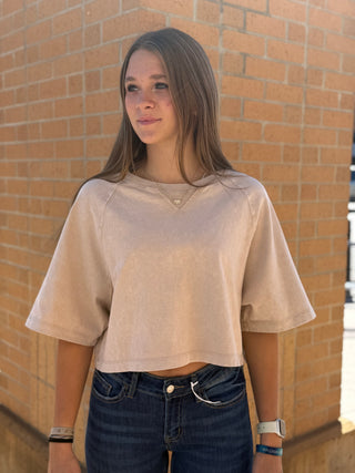 Mineral Washed Cropped Tee