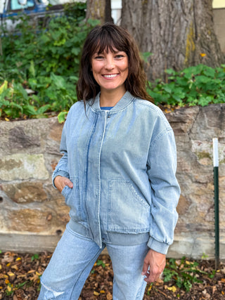 Skyline Denim Bomber Jacket