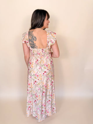 Blush Garden Midi Dress