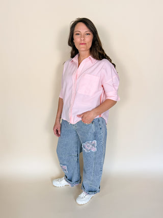 Patchwork Daydream Barrel Jeans