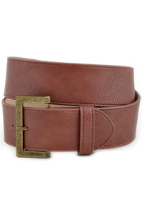 Wide Belt with Brass Buckle