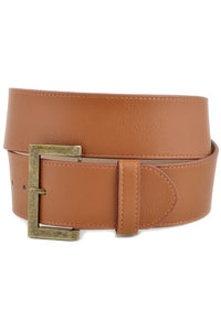 Wide Belt with Brass Buckle