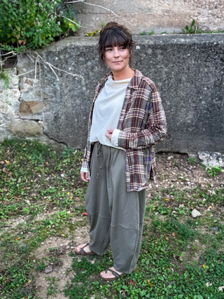 Frayed Plaid Button Down