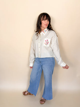Golden Garden Embroidered Top