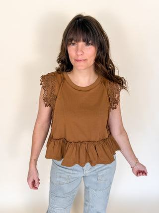 Sundown Lace Ruffle Top