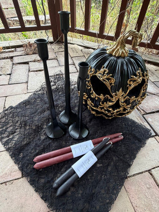 Black Cast Iron Taper Candle Holders, Set of 3 - Home Decor
