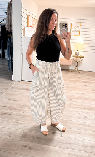 Striped Drawstring Jogger Pants