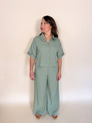 Sagewood Cropped Shirt