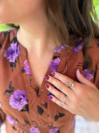Dusky Rose Floral Maxi Dress