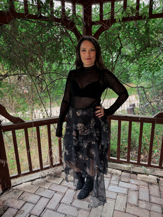 Shadow Bloom Mesh Top