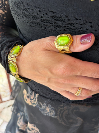 Tiger Striped Daphne Statement Bracelet
