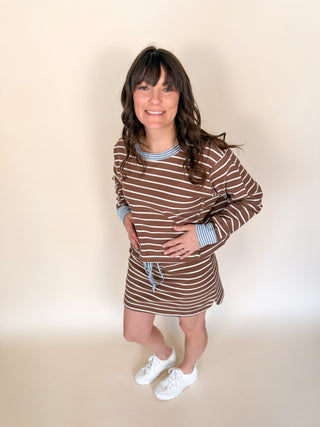 Oxford Stripe Mini Skirt
