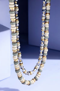3 Layered Mixed Disk Bead Necklace