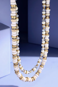 3 Layered Mixed Disk Bead Necklace